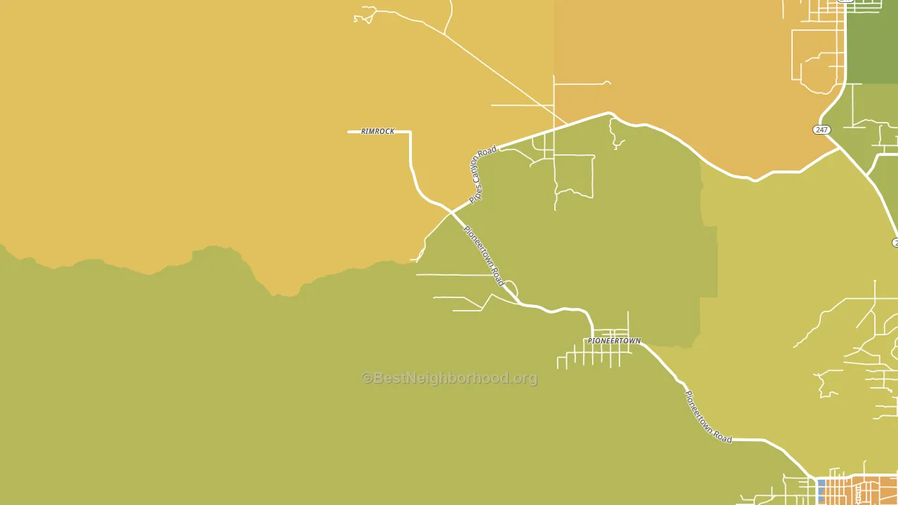92268, CA block-group voter-turnout map