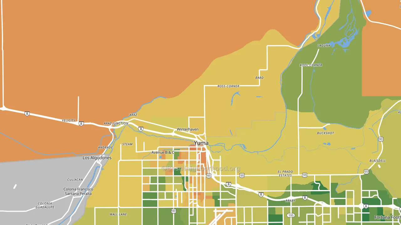 92283, CA block-group voter-turnout map