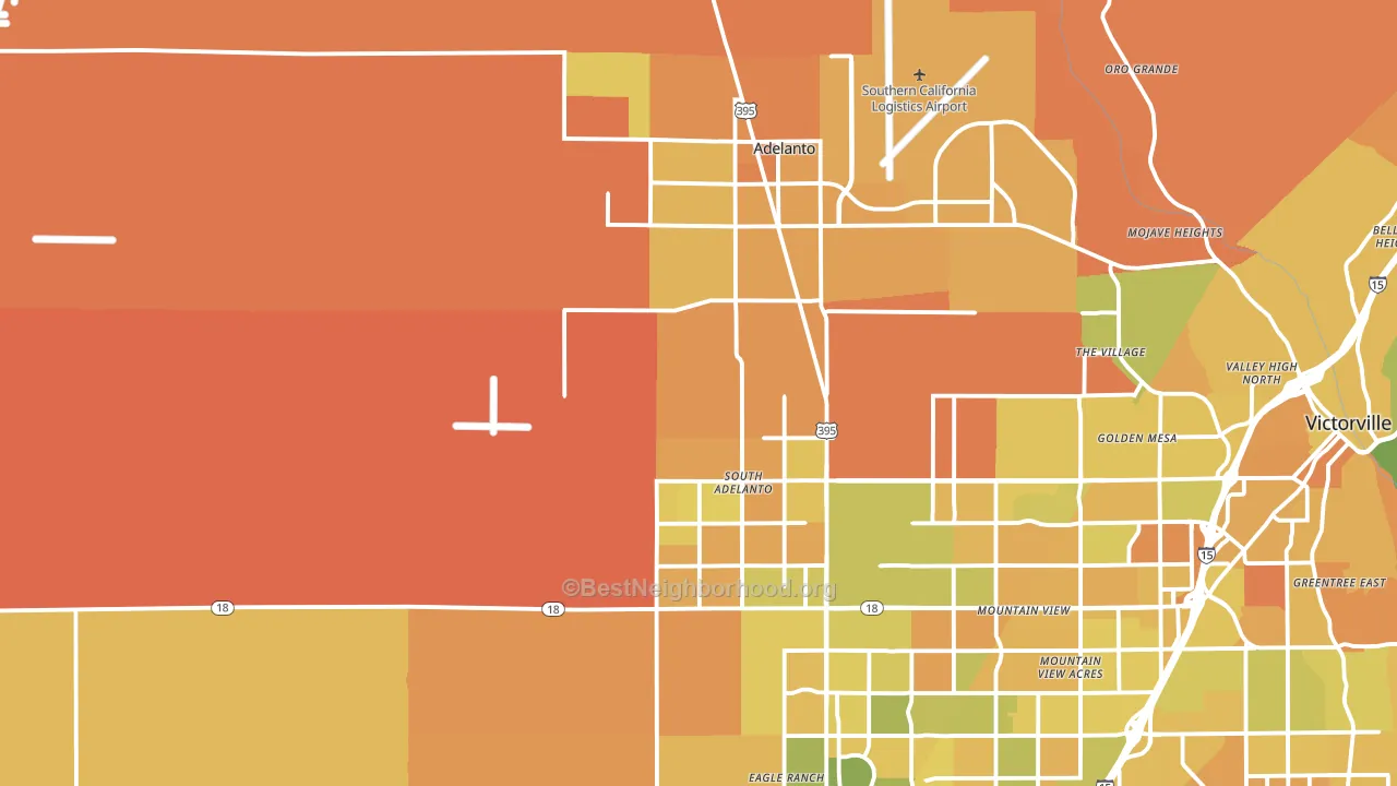 92301, CA block-group voter-turnout map