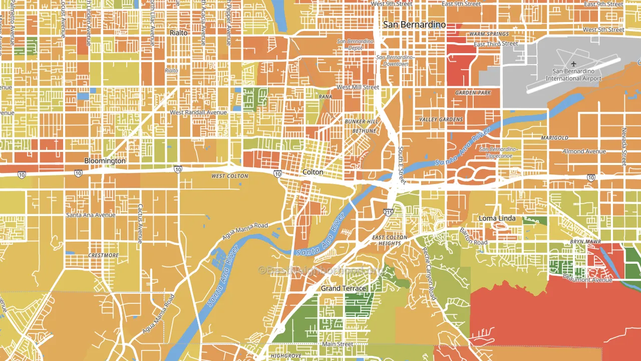 92324, CA block-group voter-turnout map
