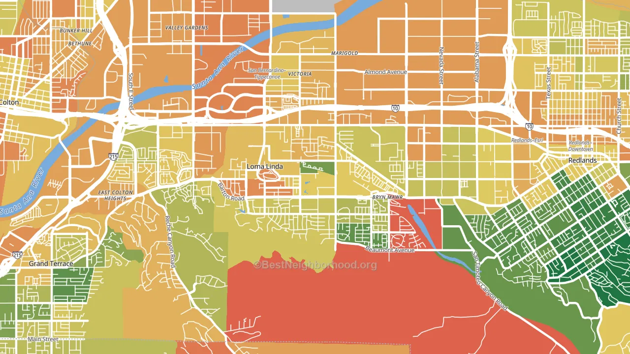 92354, CA block-group voter-turnout map