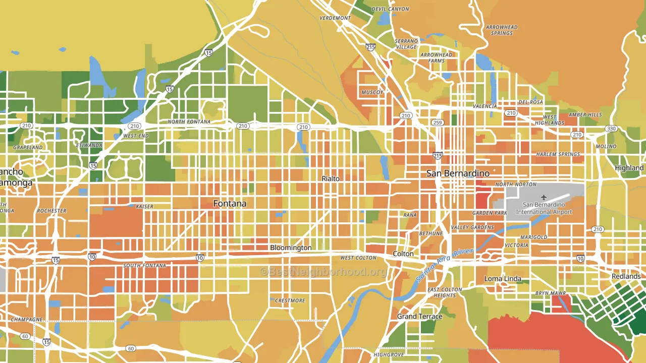 92376, CA block-group voter-turnout map