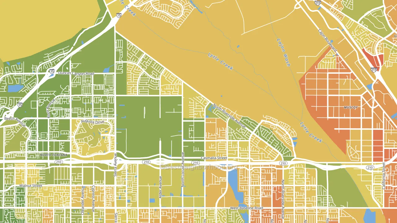 92377, CA block-group voter-turnout map