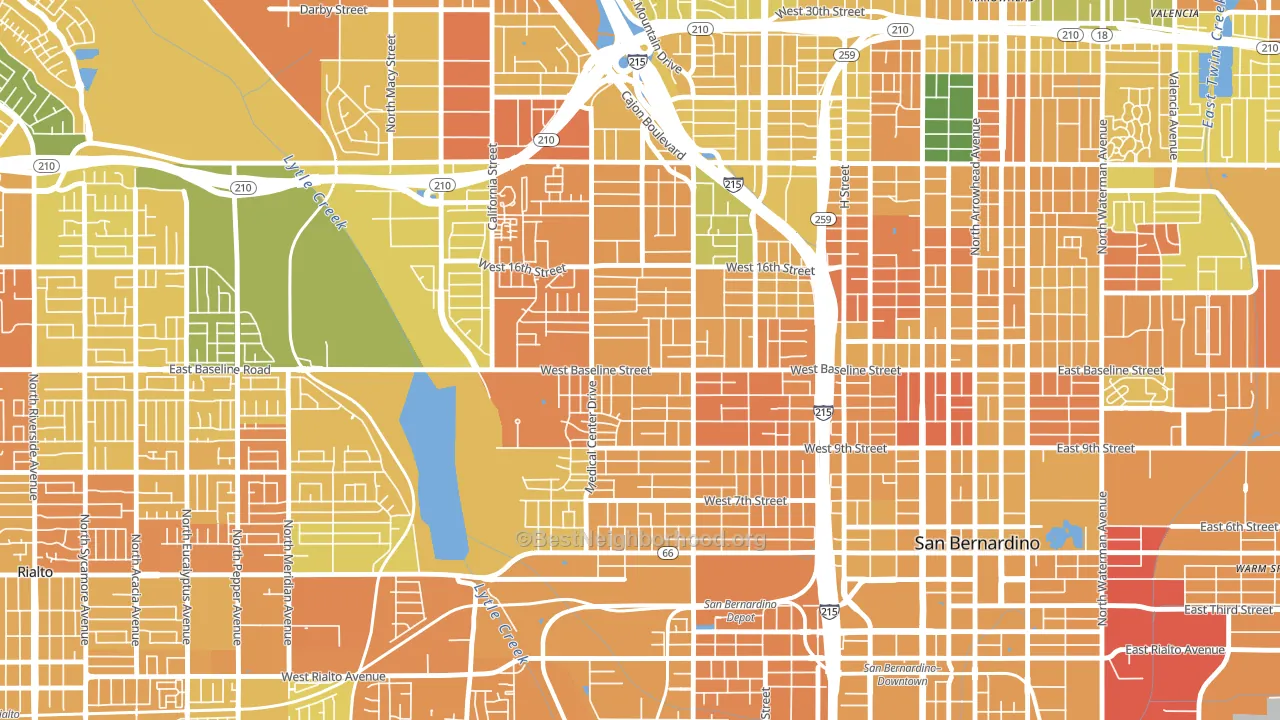 92411, CA block-group voter-turnout map