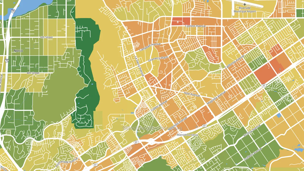 92505, CA block-group voter-turnout map
