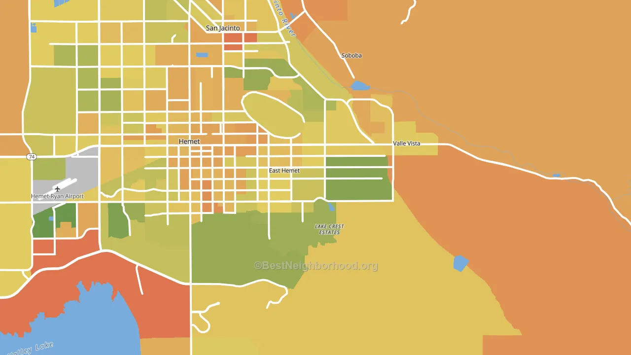 92544, CA block-group voter-turnout map