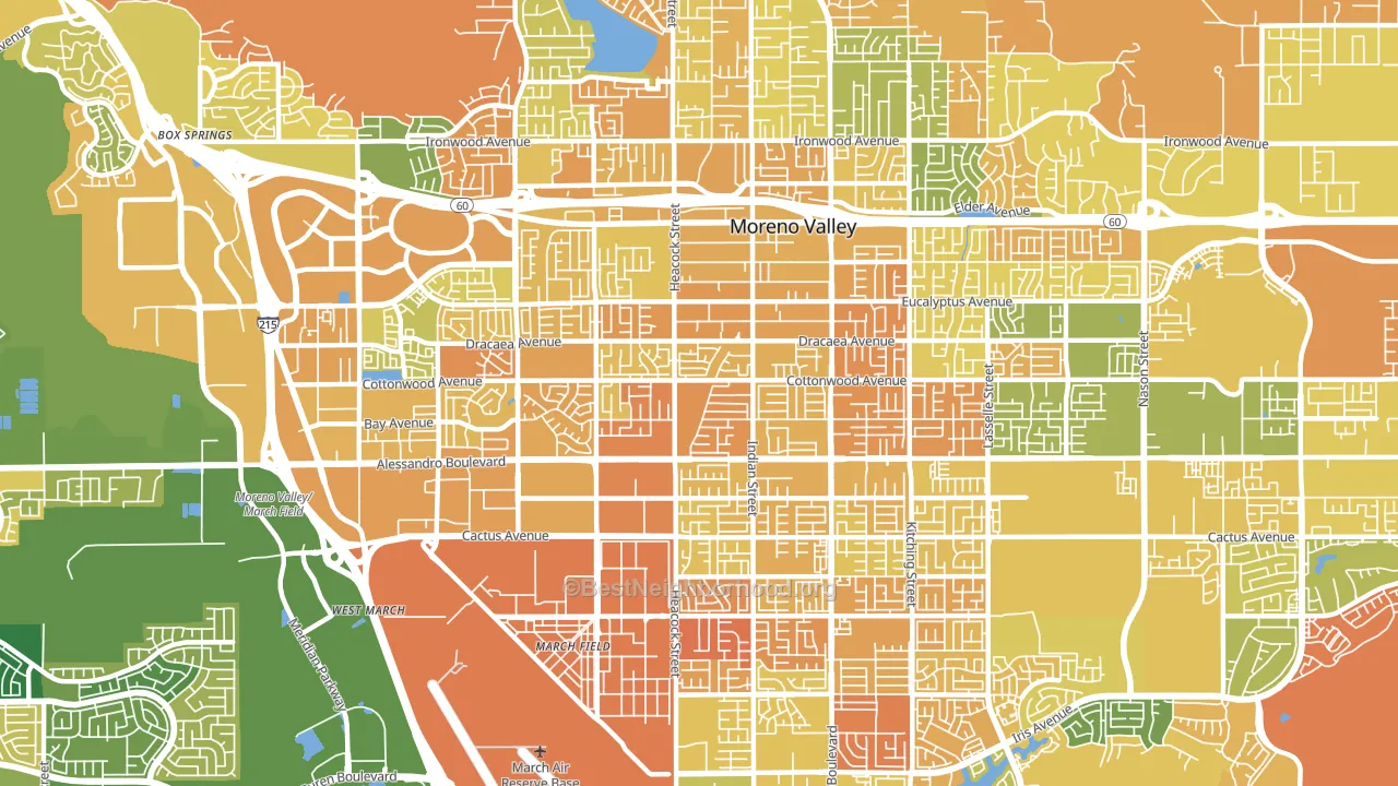 92553, CA block-group voter-turnout map