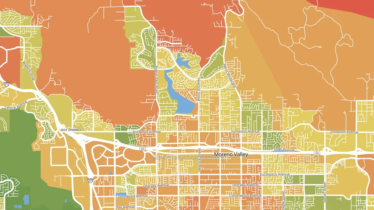 92557, CA block-group voter-turnout map