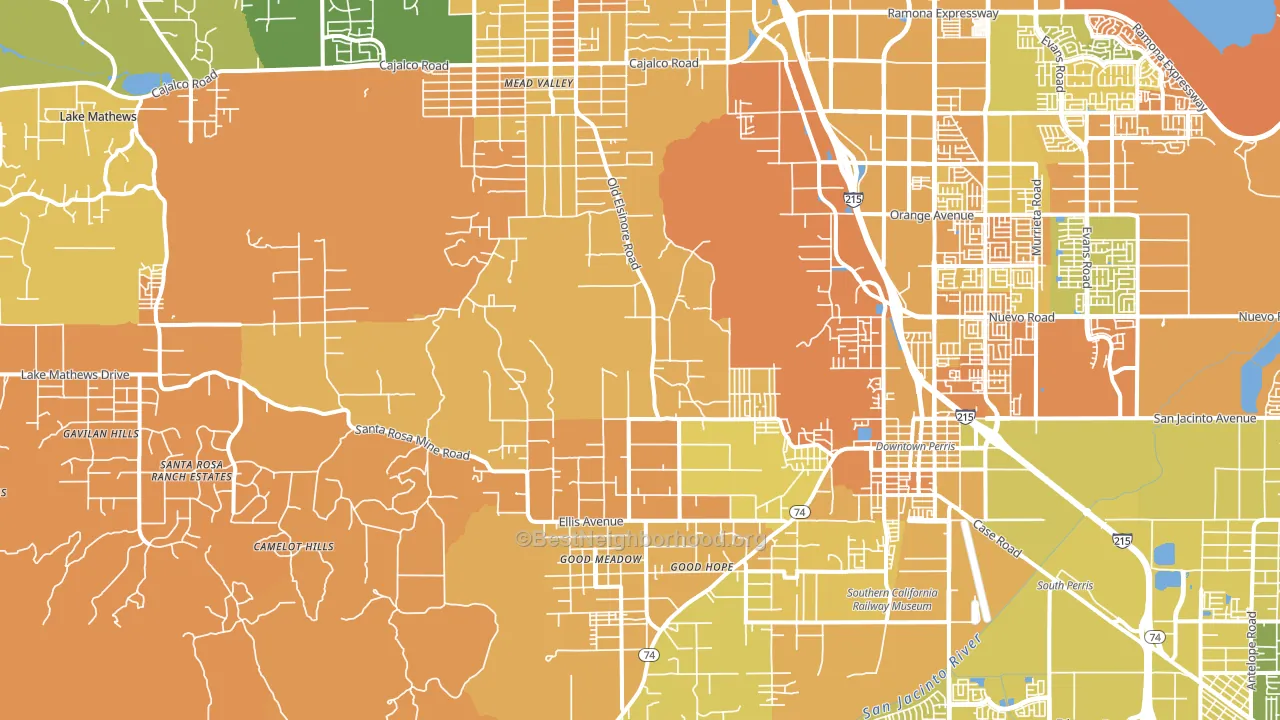 92570, CA block-group voter-turnout map