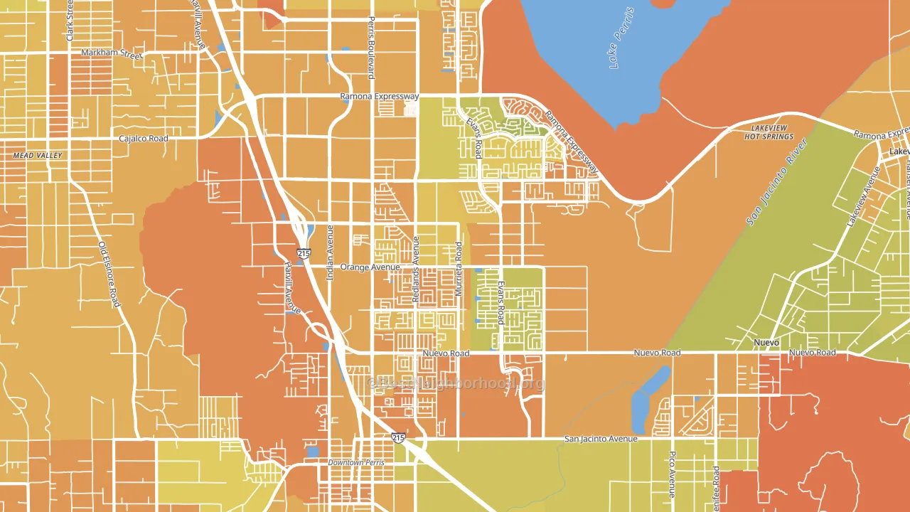 92571, CA block-group voter-turnout map