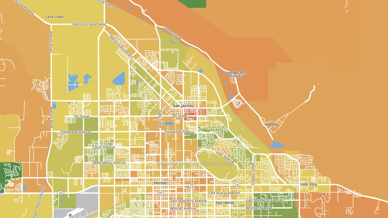 92583, CA block-group voter-turnout map