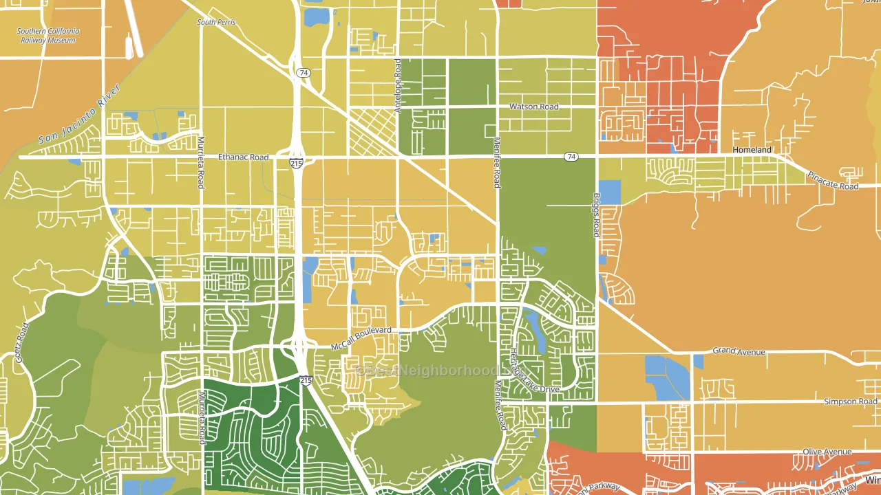 92585, CA block-group voter-turnout map