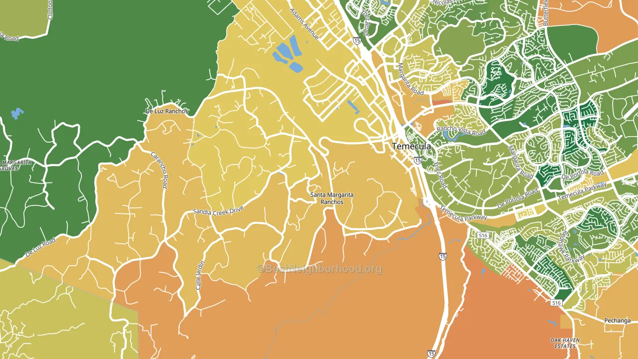 92590, CA block-group voter-turnout map