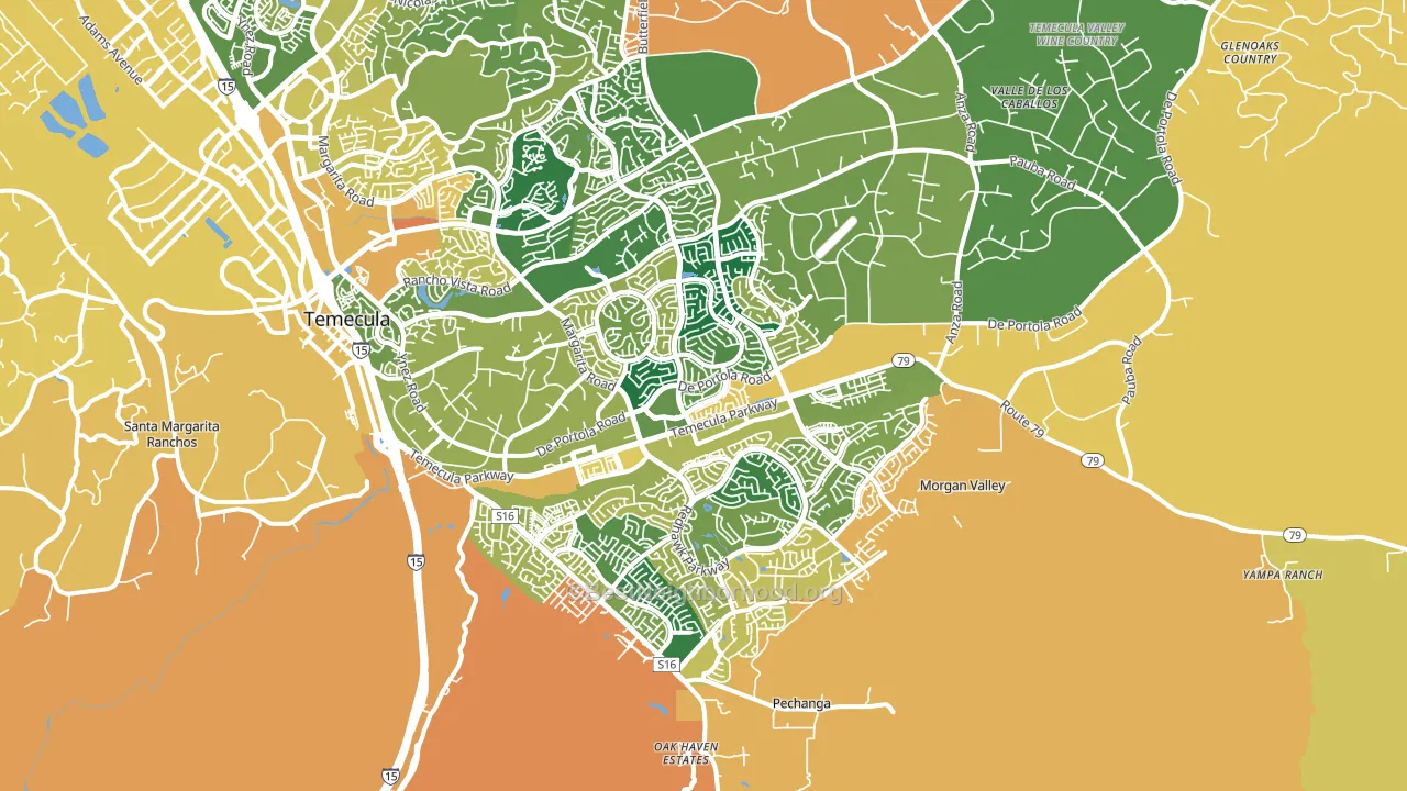 92592, CA block-group voter-turnout map