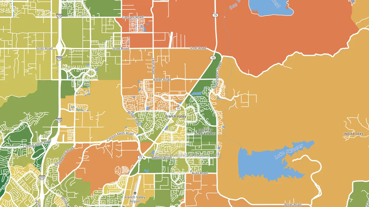 92596, CA block-group voter-turnout map