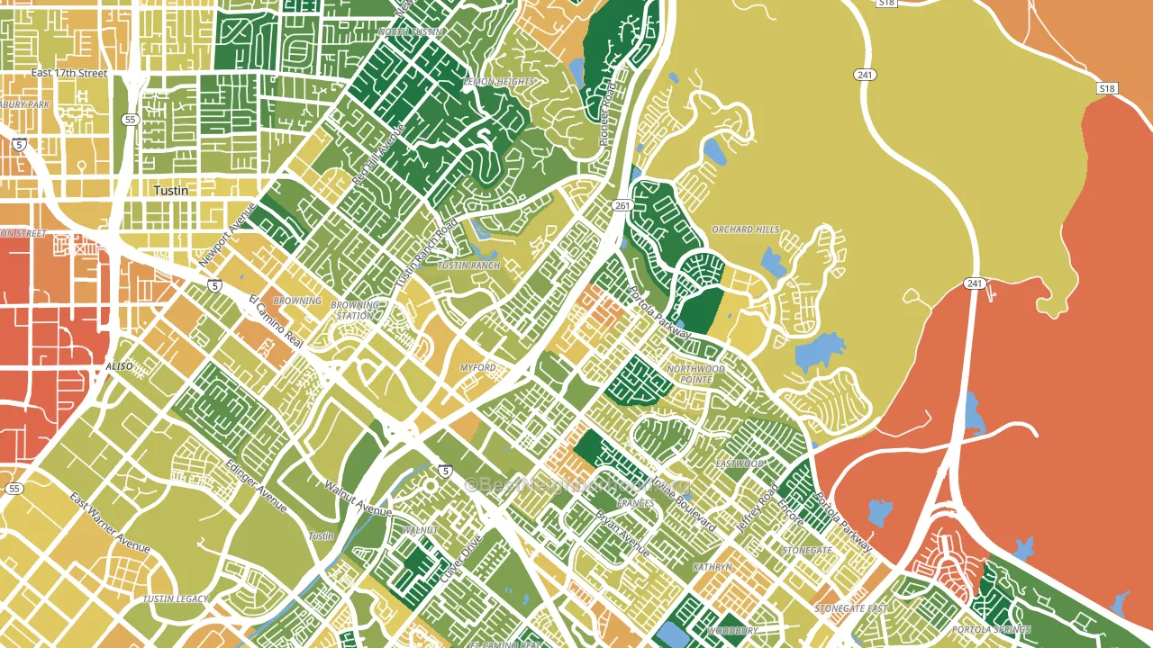 92602, CA block-group voter-turnout map