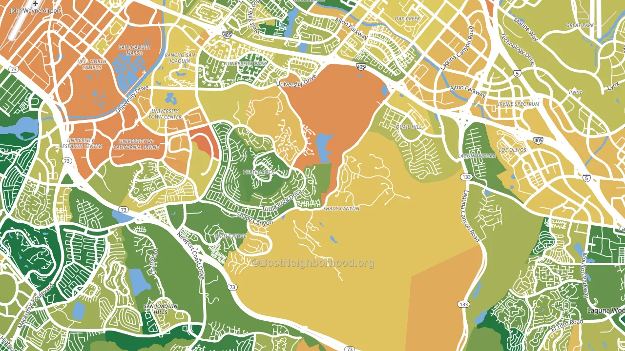 92603, CA block-group voter-turnout map