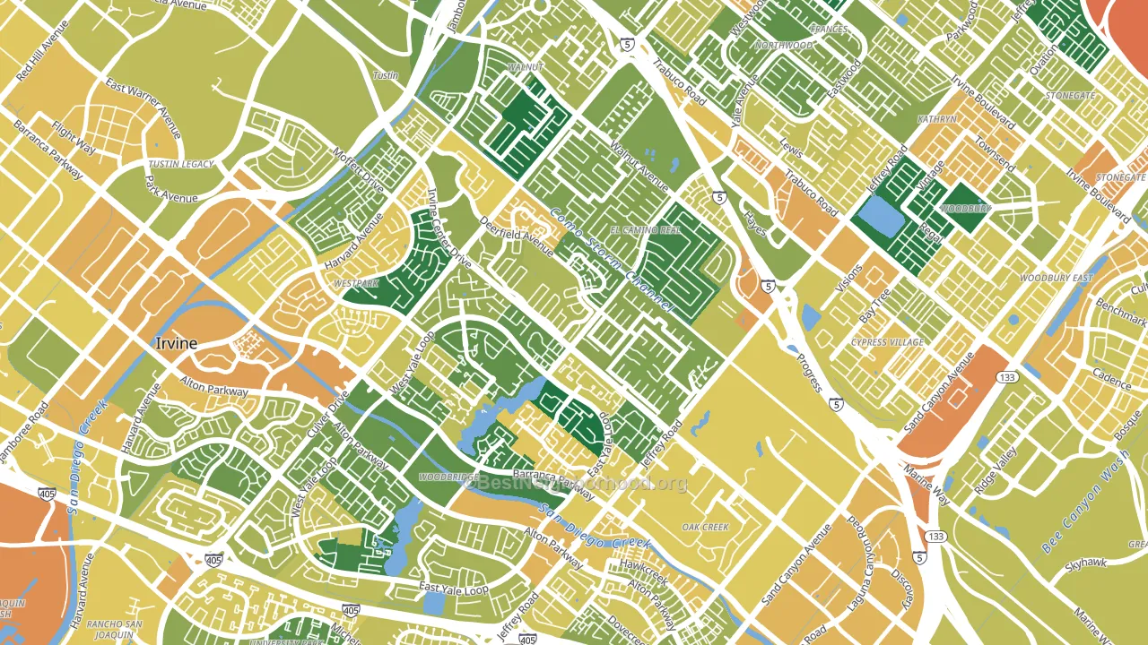 92604, CA block-group voter-turnout map