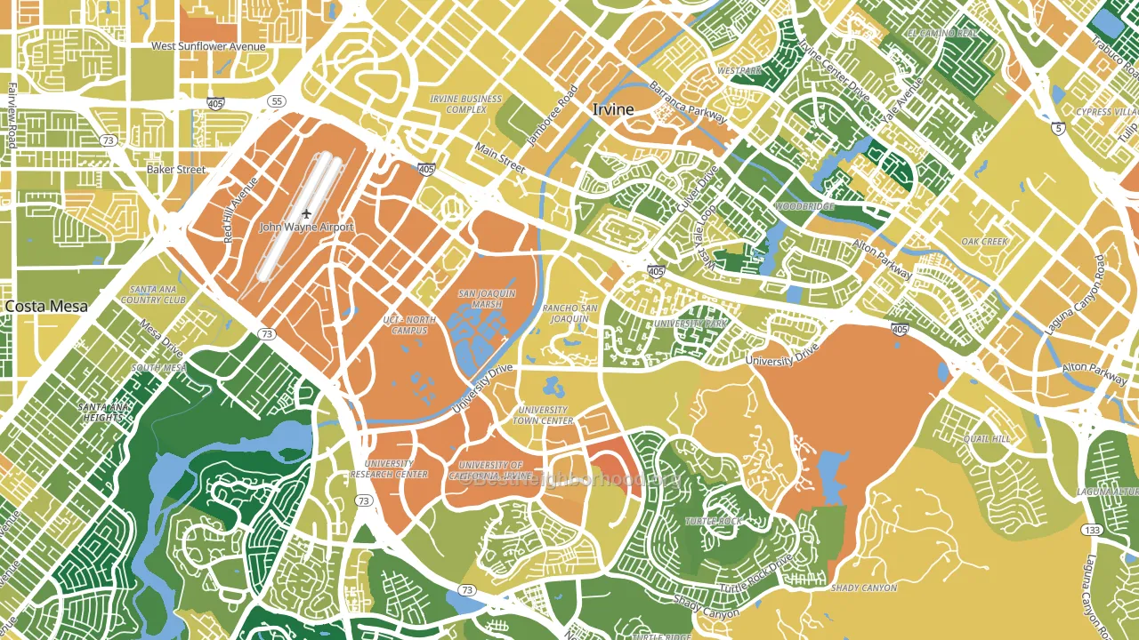 92612, CA block-group voter-turnout map