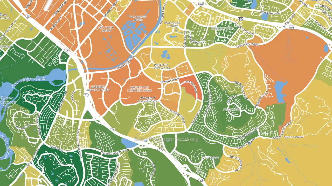 92617, CA block-group voter-turnout map