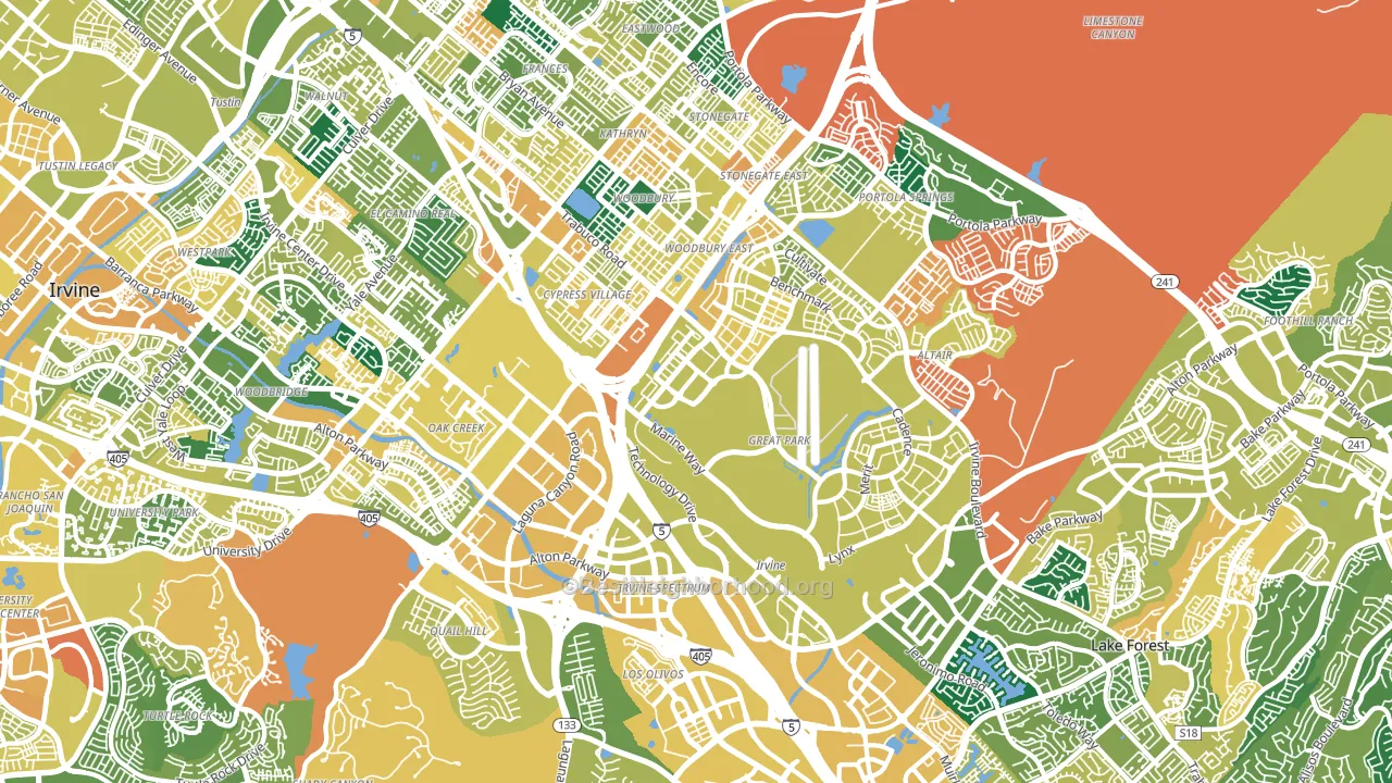 92618, CA block-group voter-turnout map