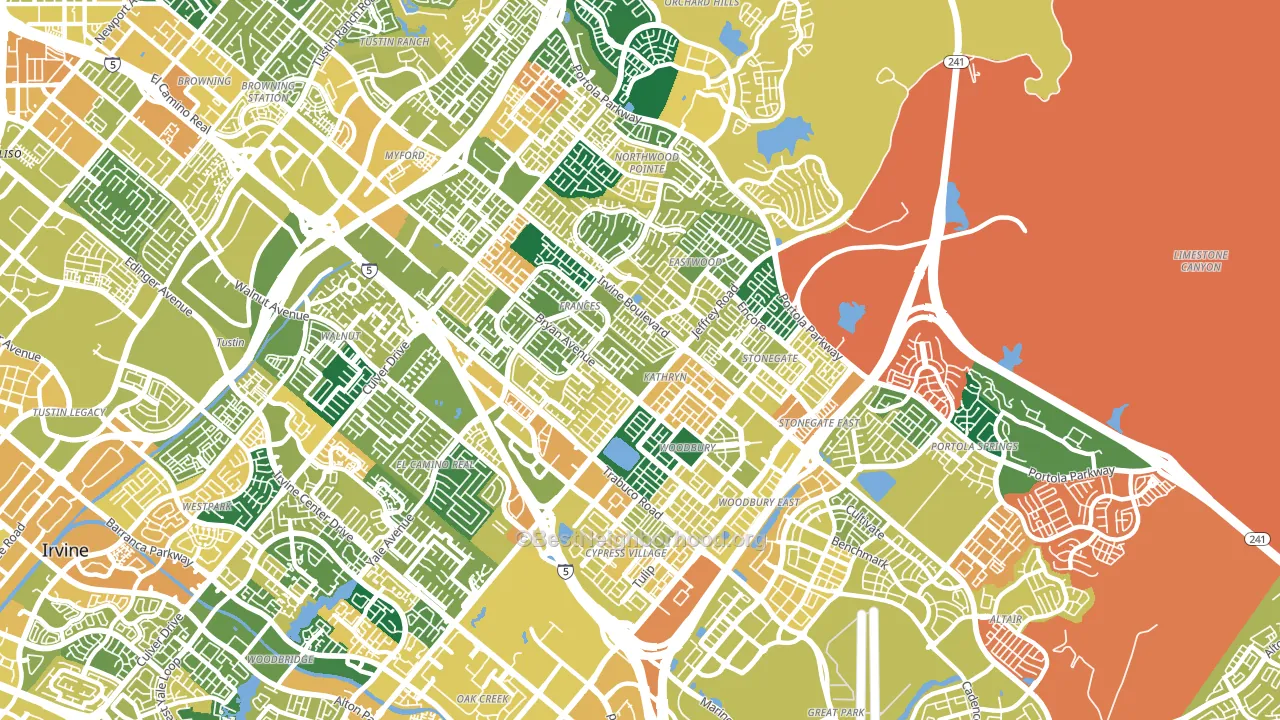 92620, CA block-group voter-turnout map