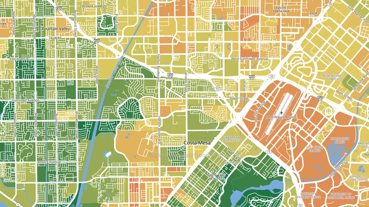 92626, CA block-group voter-turnout map
