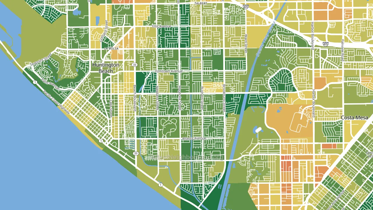 92646, CA block-group voter-turnout map