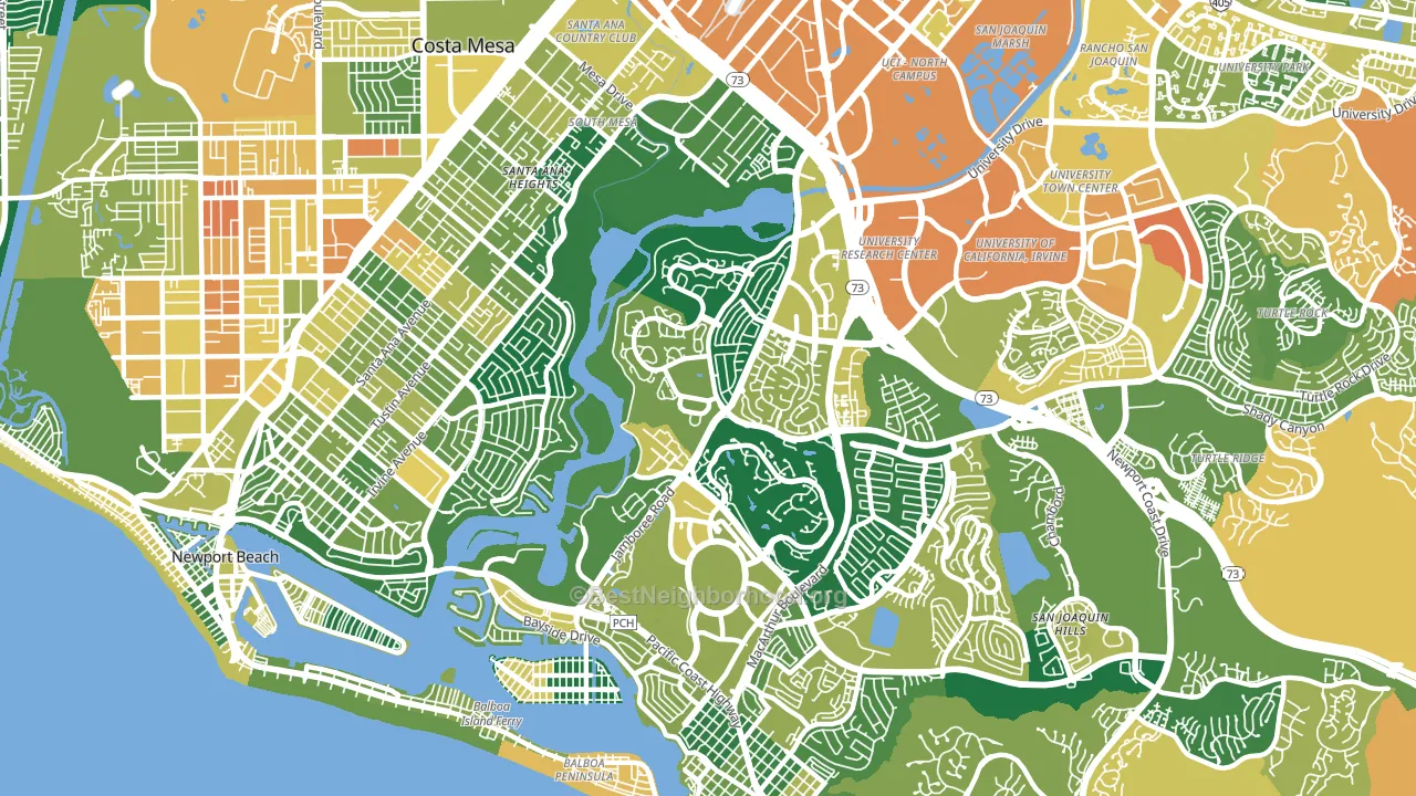92660, CA block-group voter-turnout map