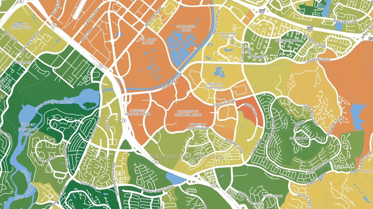 92697, CA block-group voter-turnout map