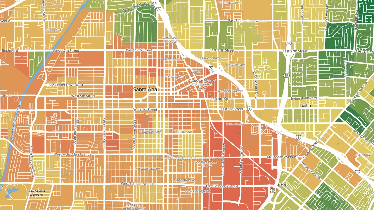 92701, CA block-group voter-turnout map