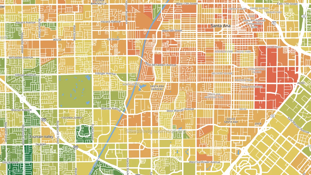 92704, CA block-group voter-turnout map