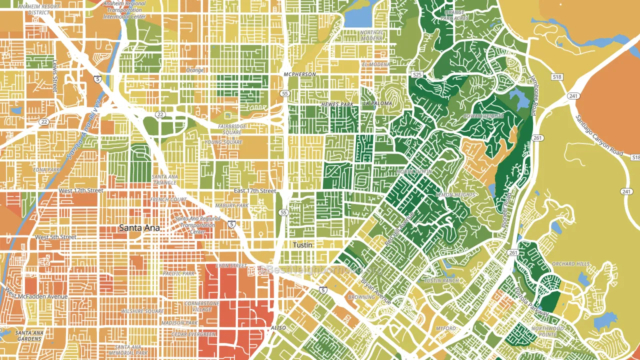 92705, CA block-group voter-turnout map