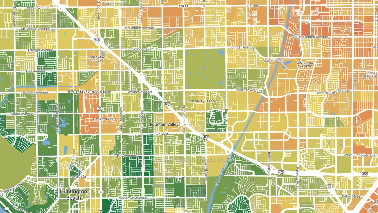92708, CA block-group voter-turnout map