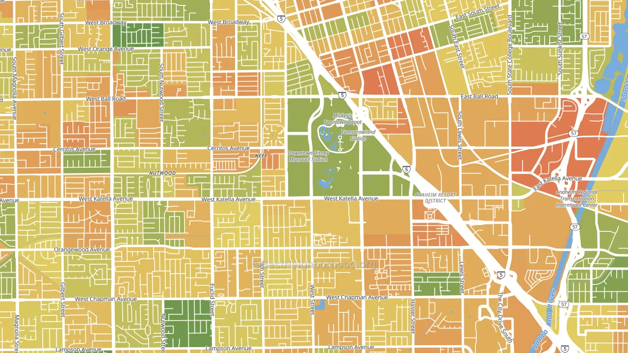 92802, CA block-group voter-turnout map