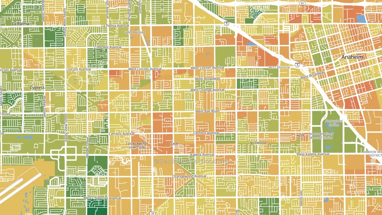 92804, CA block-group voter-turnout map