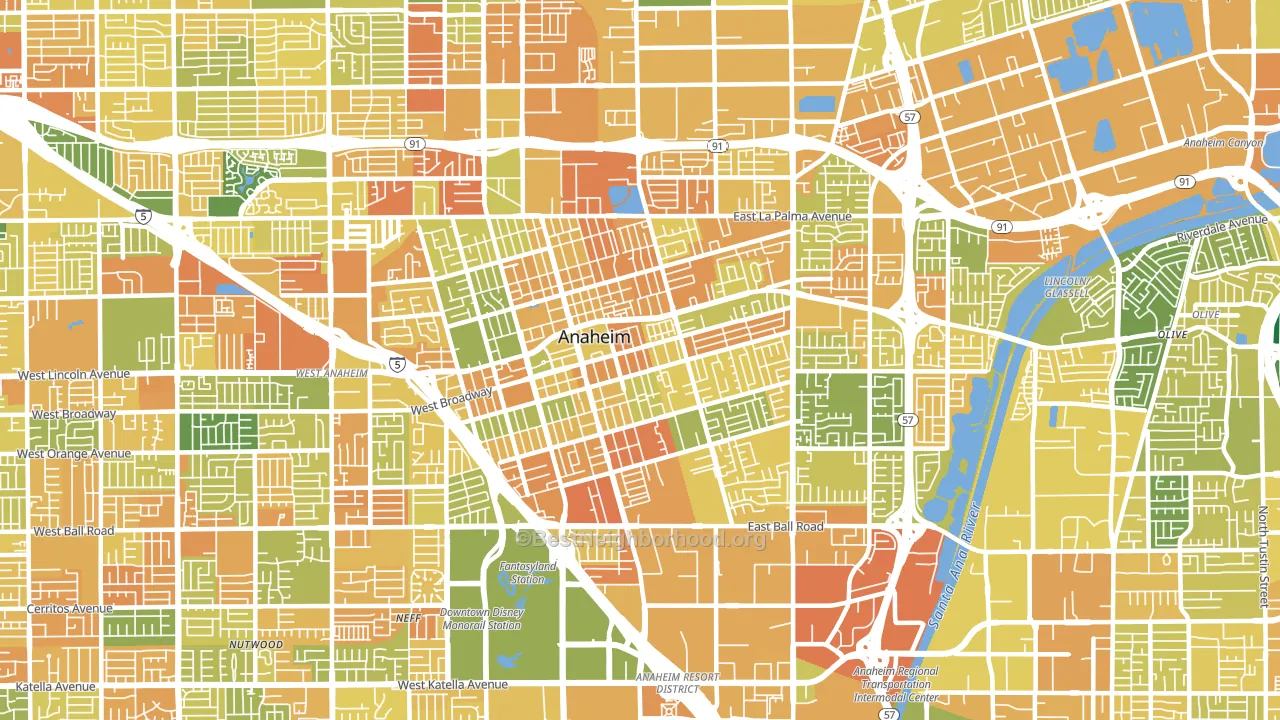 92805, CA block-group voter-turnout map