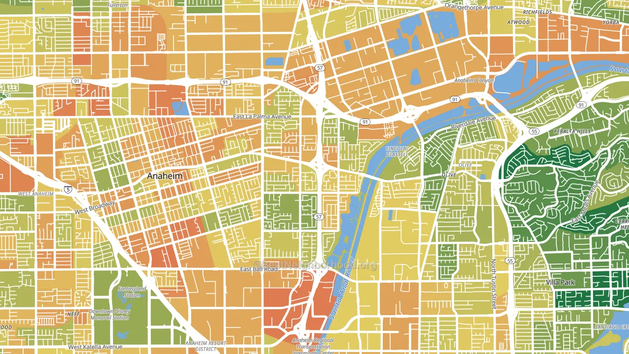 92806, CA block-group voter-turnout map