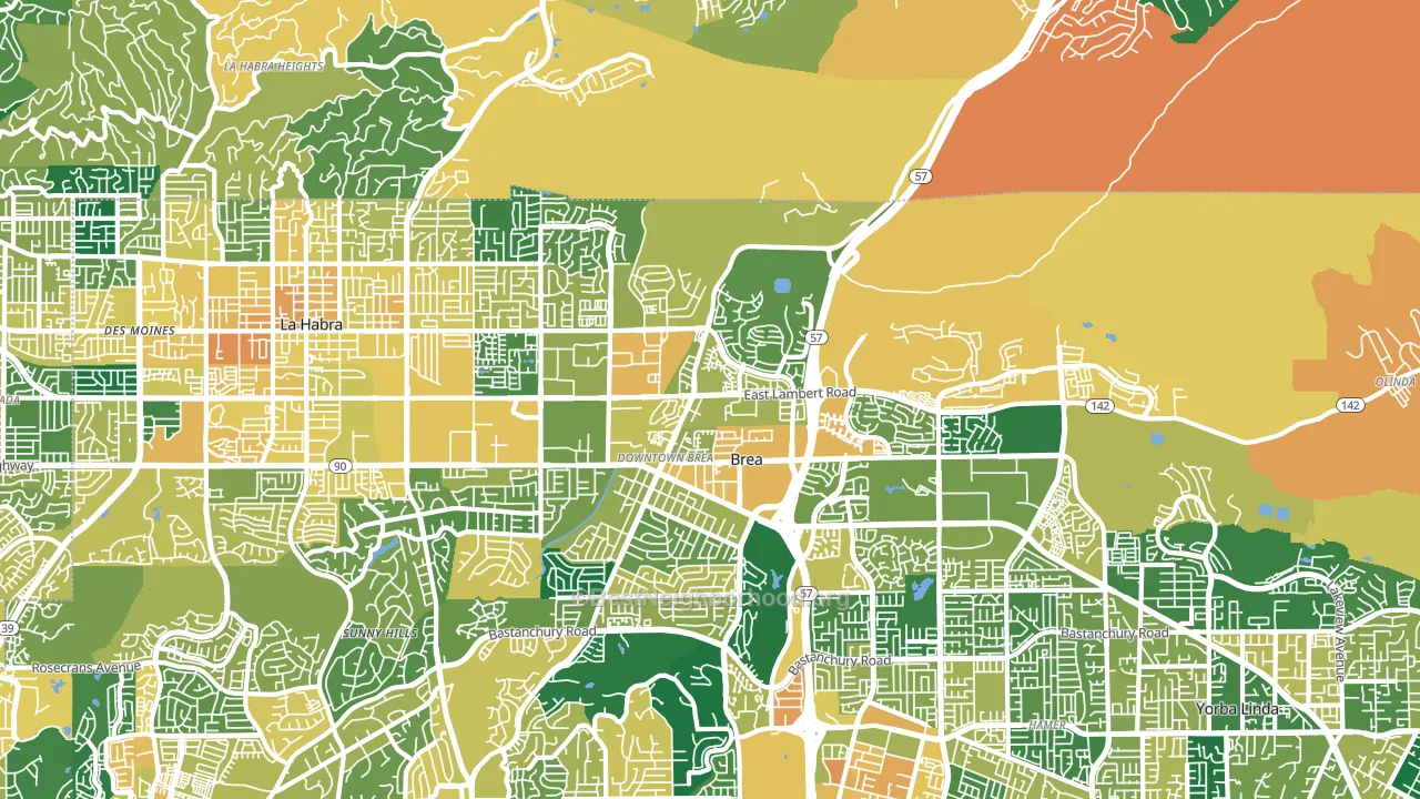 92821, CA block-group voter-turnout map