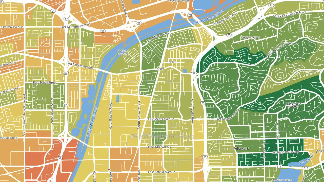 92865, CA block-group voter-turnout map