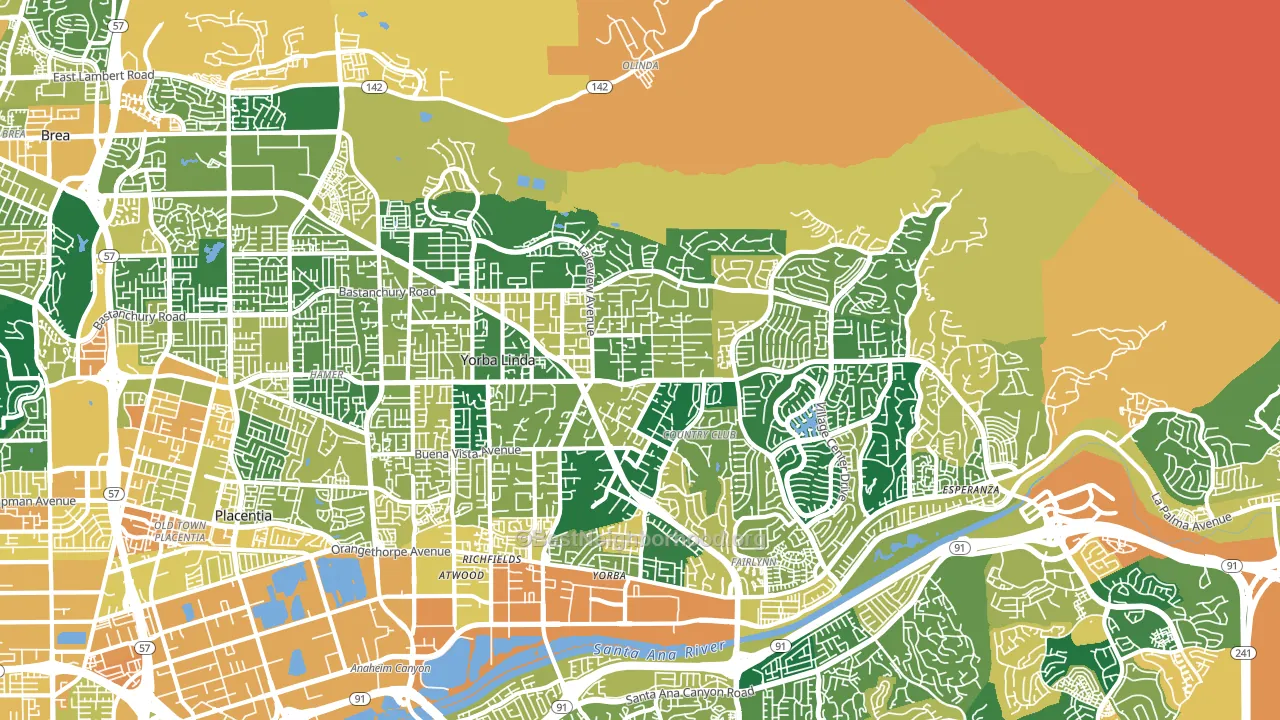 92886, CA block-group voter-turnout map