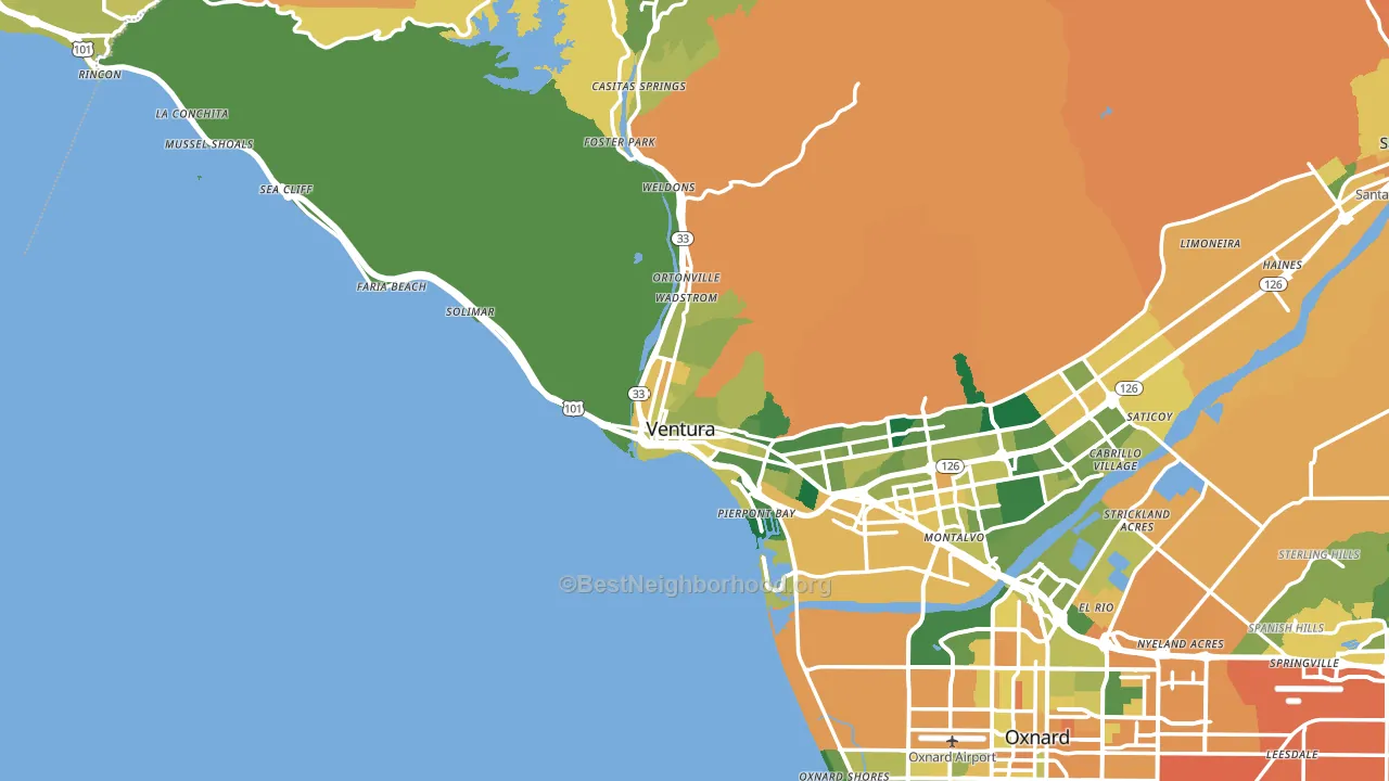 93001, CA block-group voter-turnout map
