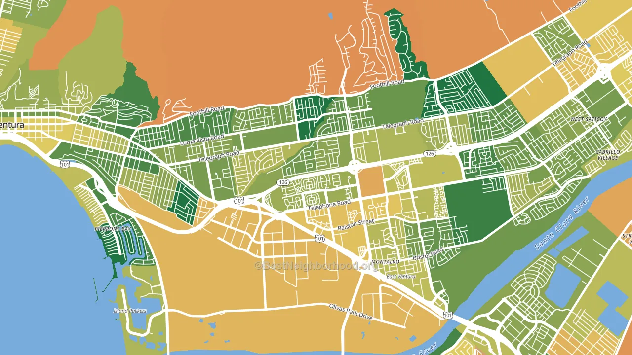 93003, CA block-group voter-turnout map