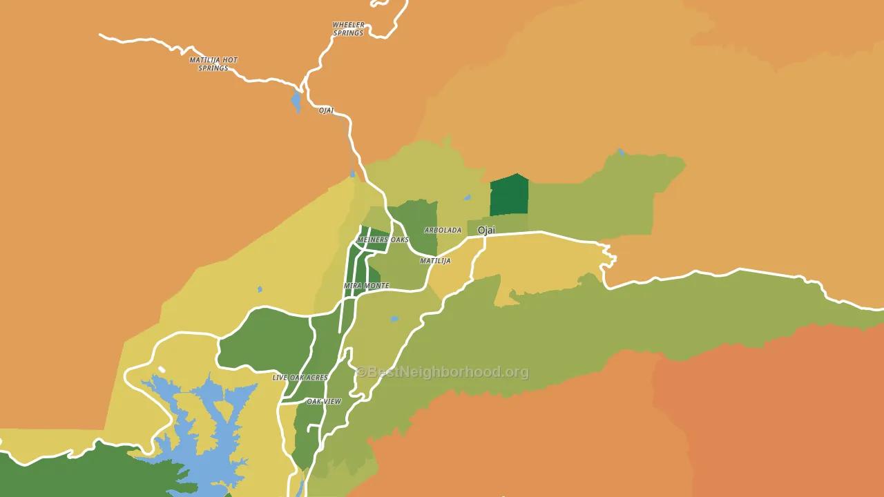 93023, CA block-group voter-turnout map