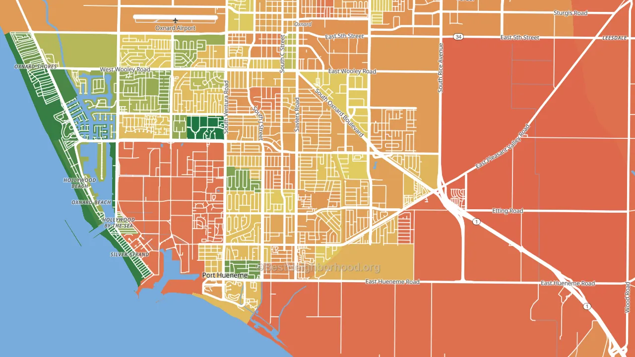 93033, CA block-group voter-turnout map