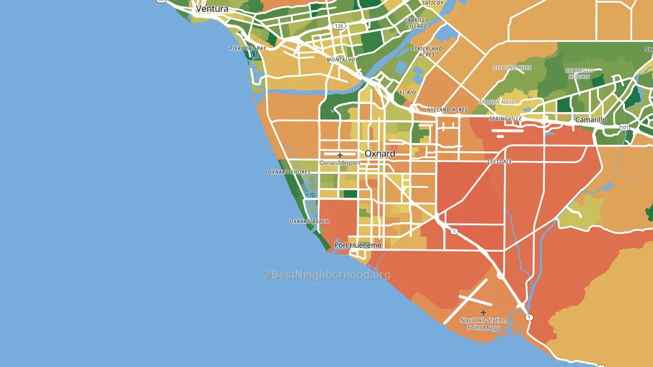 93035, CA block-group voter-turnout map