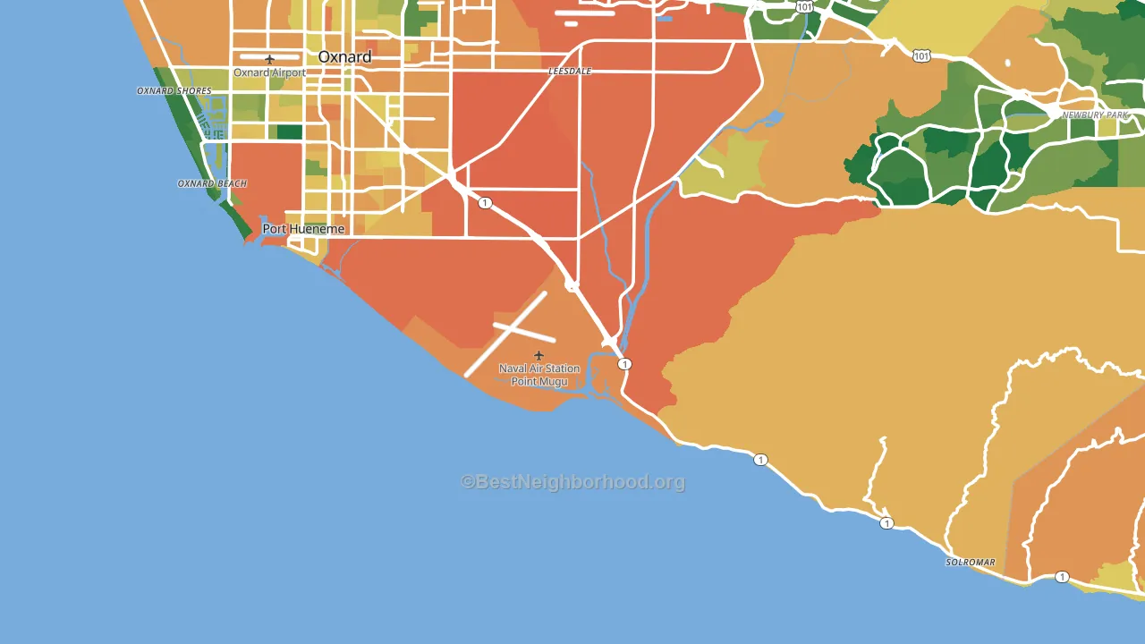 93042, CA block-group voter-turnout map