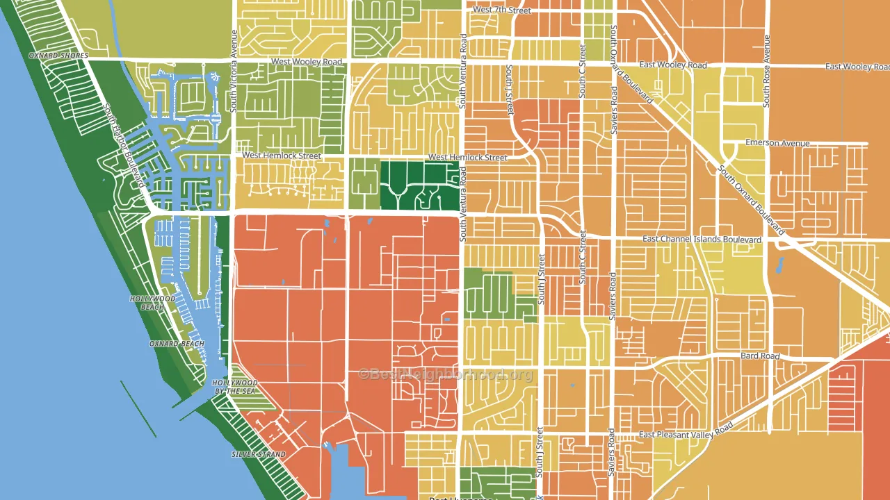 93043, CA block-group voter-turnout map