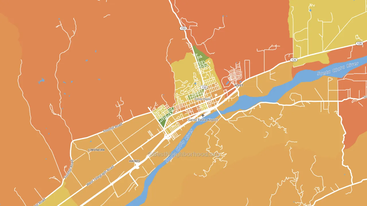 93060, CA block-group voter-turnout map