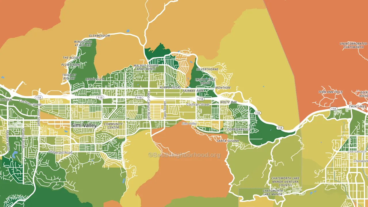 93063, CA block-group voter-turnout map
